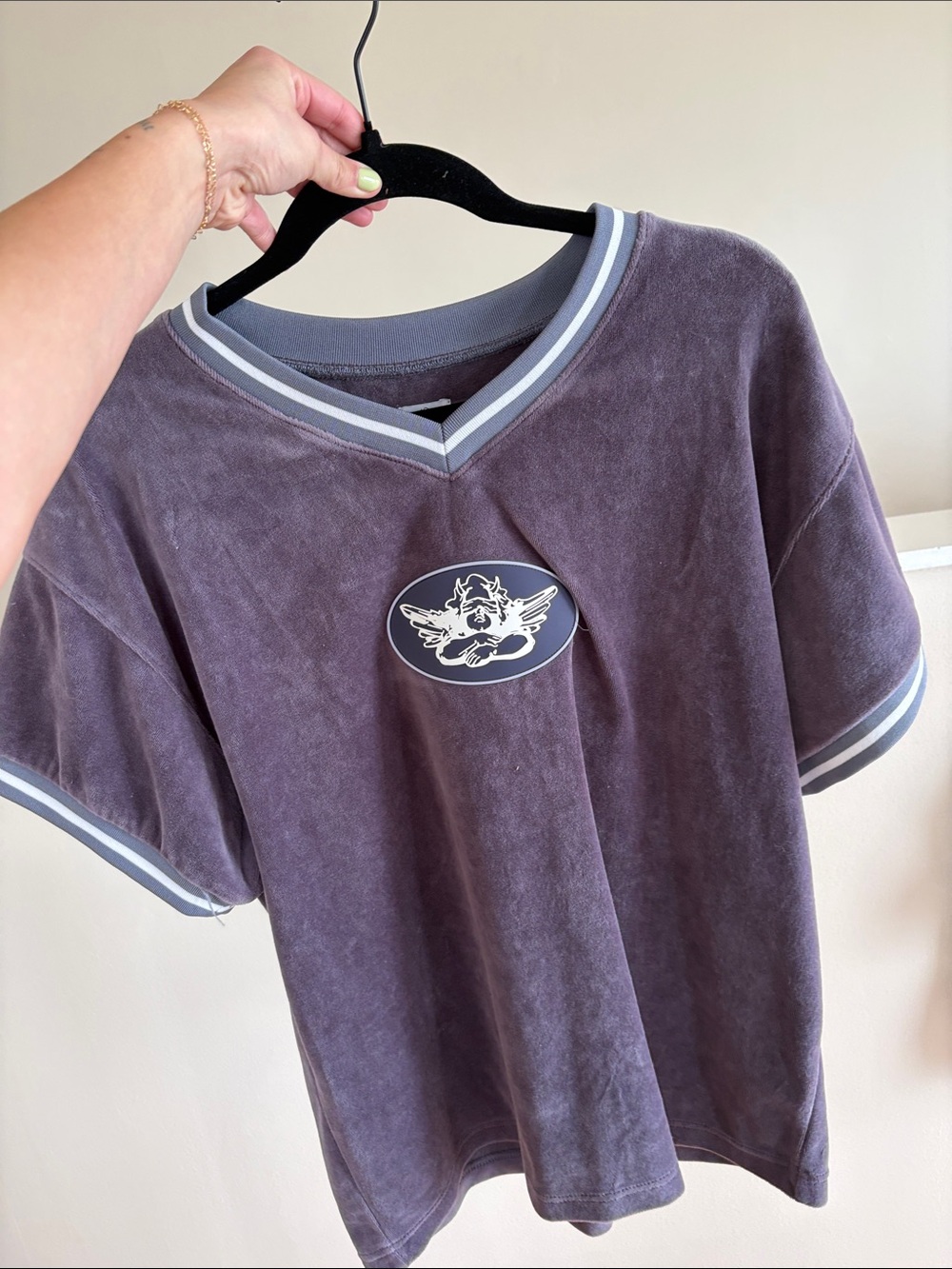 Boys Lie Grey V-Neck Pullover with Striped Collar